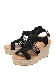 Ravel Black Open-Toe Wedge Sandals - Image 2 of 4