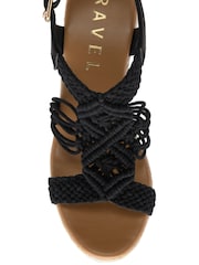 Ravel Black Open-Toe Wedge Sandals - Image 4 of 4