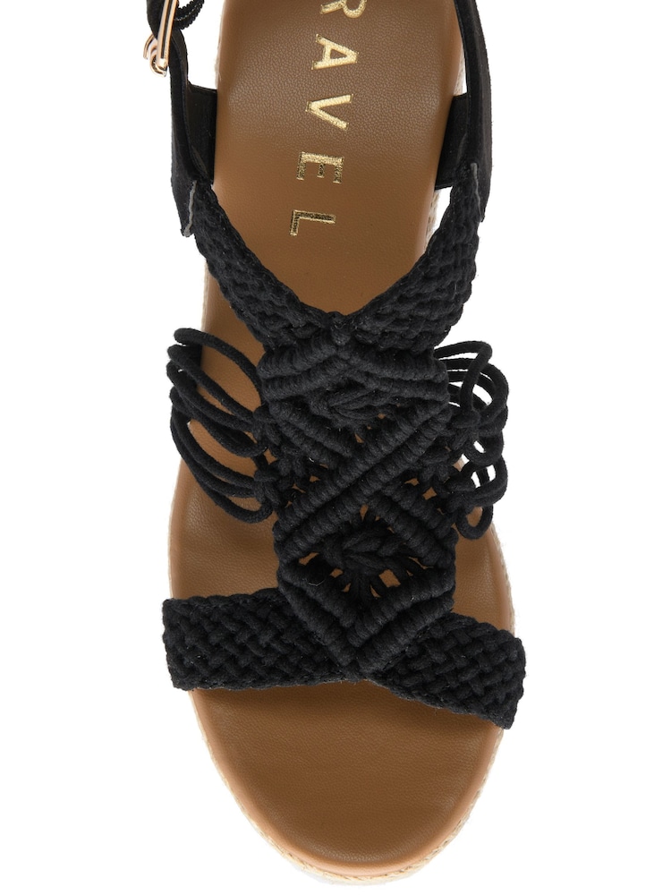 Ravel Black Open-Toe Wedge Sandals - Image 4 of 4