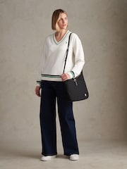 U.S. Polo Assn Cream Tipped V-Neck Sweatshirt - Image 3 of 8