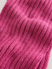Rose vif - Écharpe à pompons côtelés (3-16an) - Image 2 de 3