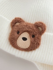 Ecru Bear Beanie Pom Hat (3mths-10yrs) - Image 2 of 3
