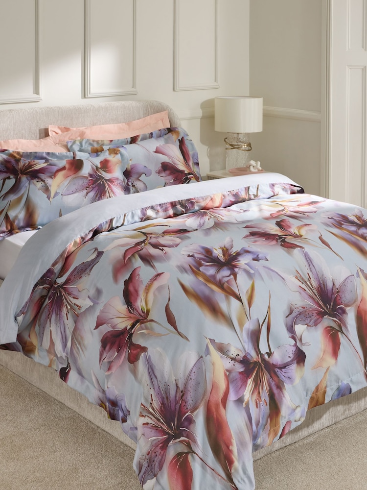 Lipsy Blue Lilliana Floral 200 Thread Count Cotton Sateen Bedset - Image 2 of 4