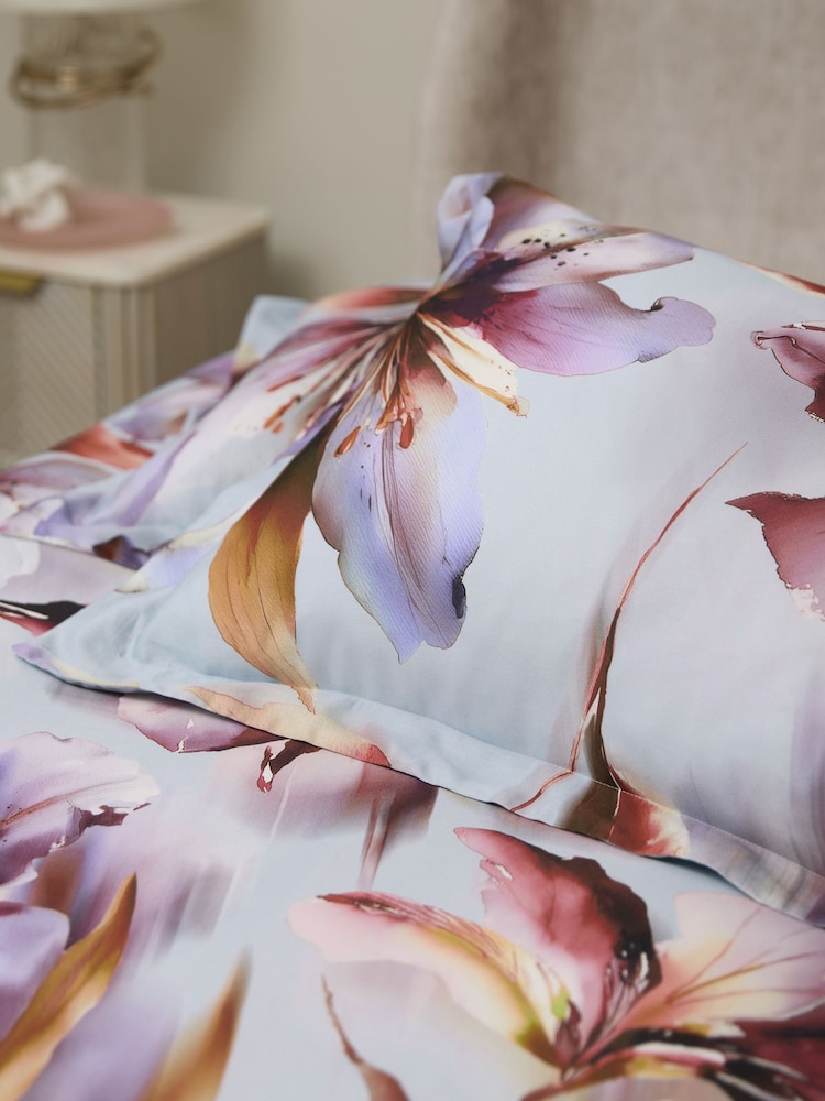 Lipsy Blue Lilliana Floral 200 Thread Count Cotton Sateen Bedset - Image 4 of 4
