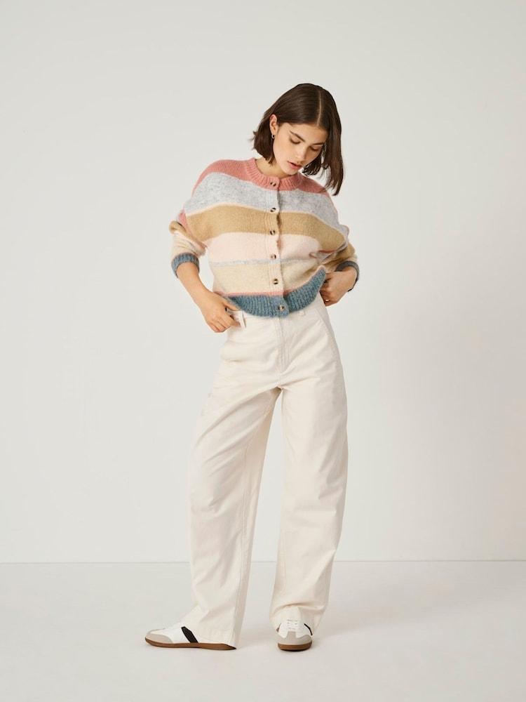 JDY Farbblock-Streifen Langarm Strickcardigan - Bild 2 von 5