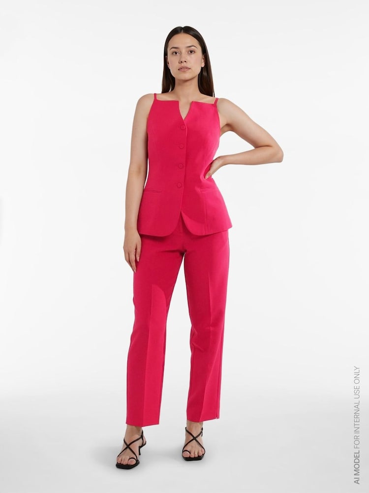 Vila Pink Sleeveless Square Neck Vest - Image 1 of 3