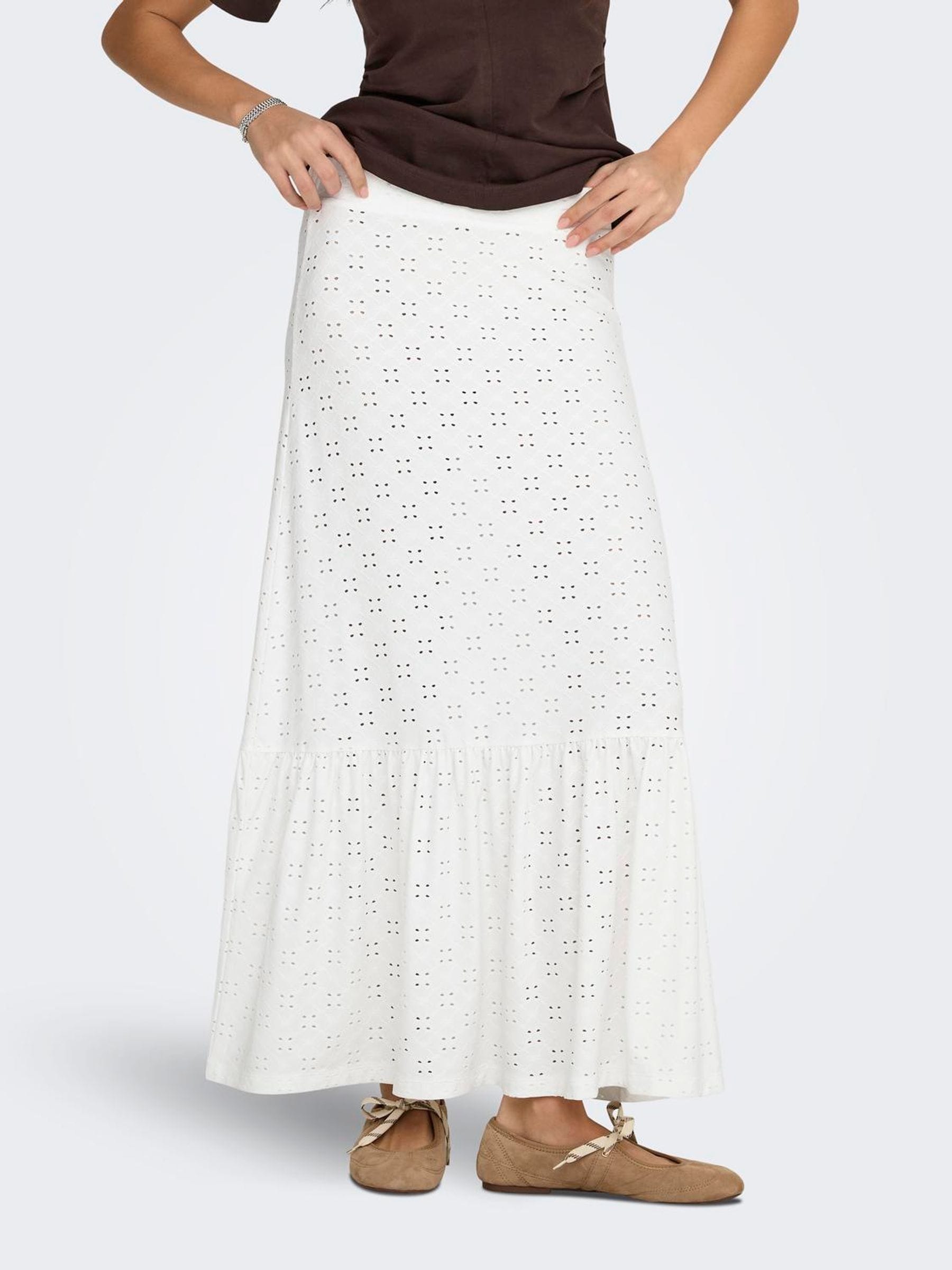 Buy JDY Embroidery Anglaise Detail Maxi Skirt from Next Japan