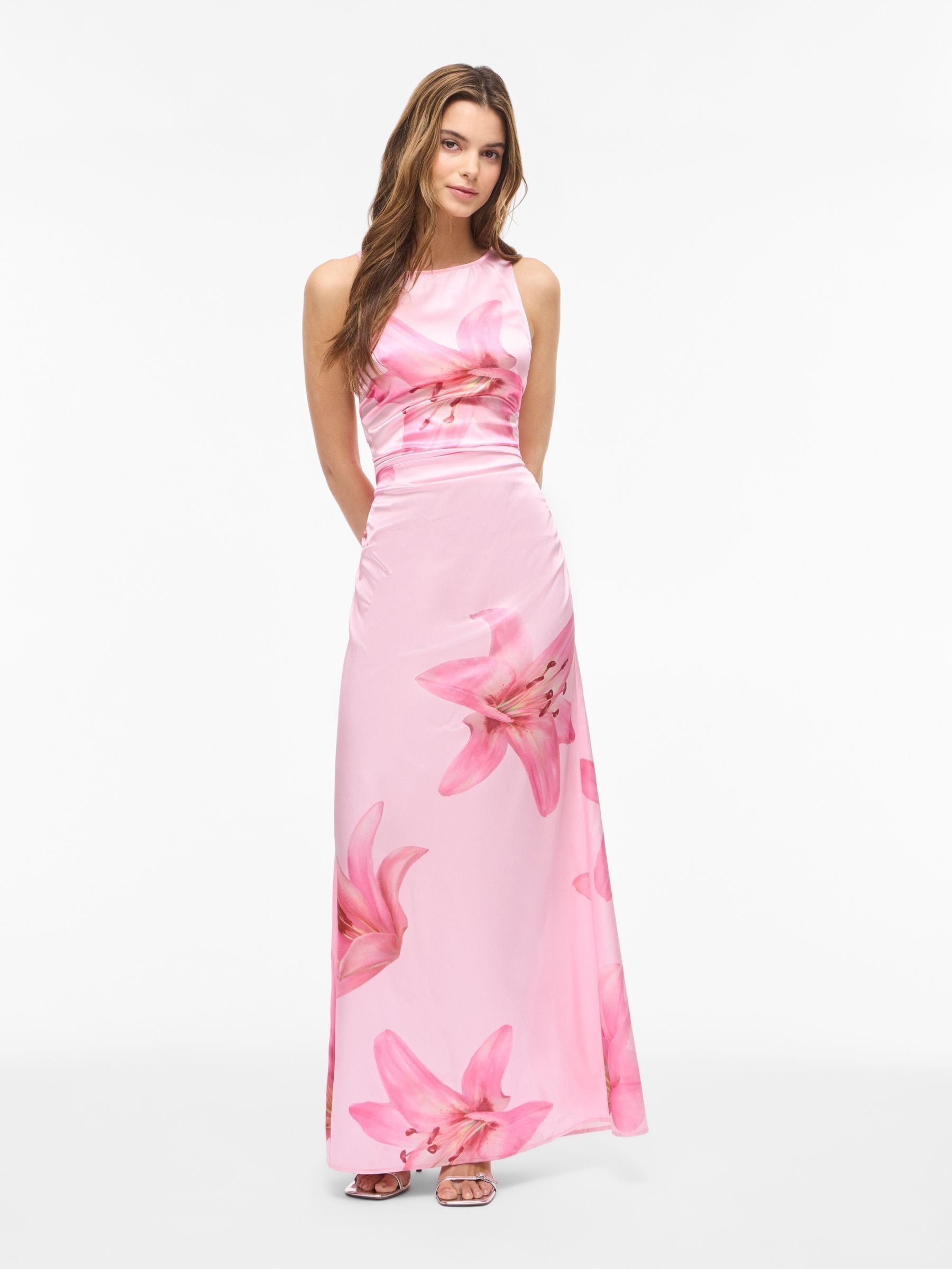 floral formal long dress Roka Floral One Shoulder Maxi Dress in Blue main image 1