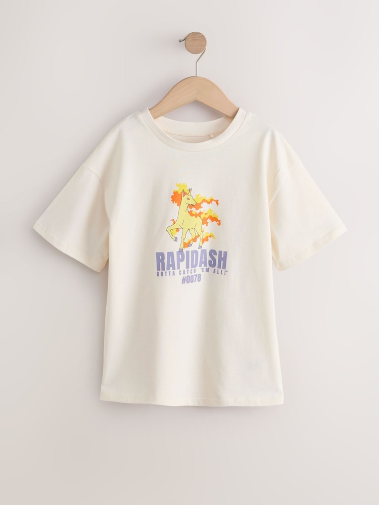 Ecru Pokemon License Oversized T-Shirt (4-16yrs) - Image 1 of 3