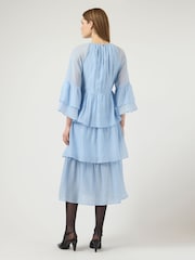 Y.A.S Blue Ruffle Maxi Dress - Image 3 of 7