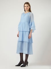 Y.A.S Blue Ruffle Maxi Dress - Image 4 of 7