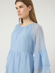 Y.A.S Blue Ruffle Maxi Dress - Image 5 of 7