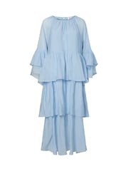 Y.A.S Blue Ruffle Maxi Dress - Image 6 of 7