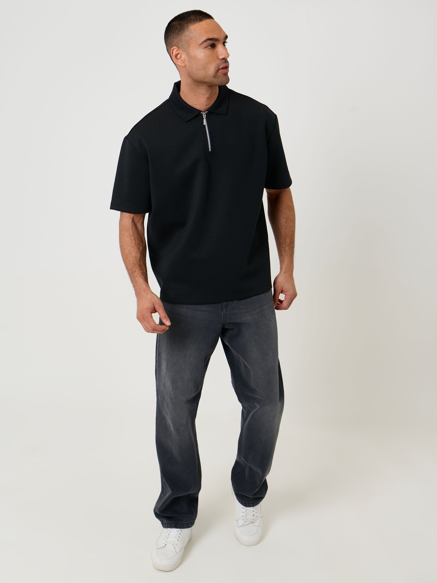Comprar Camisa polo Threadbare Oversized com zíper até o peito