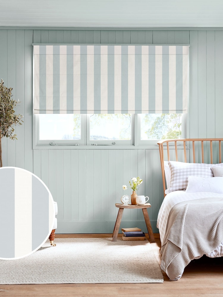 Sophie Allport Blue Witham Stripe Made to Roman Measure - Image 1 of 6 Sophie Allport Blue Witham Stripe Made to Roman Measure - Image 1 of 6