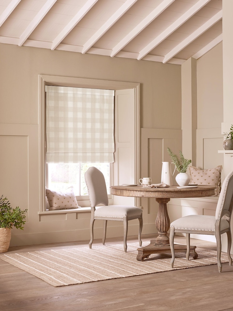 Sophie Allport Off White Gingham Made to Roman Measure Curtains - Image 1 of 5