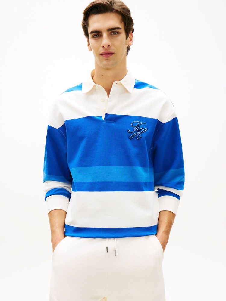 Tommy Hilfiger Blue Striped Rugby Shirt - Image 1 of 5