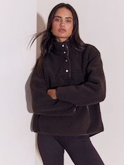 Lipsy Chocolate Brown Pull Over Fleece - Image 2 of 5