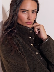 Lipsy Chocolate Brown Pull Over Fleece - Image 3 of 5