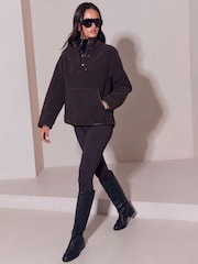Lipsy Chocolate Brown Pull Over Fleece - Image 4 of 5