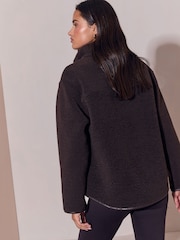 Lipsy Chocolate Brown Pull Over Fleece - Image 5 of 5
