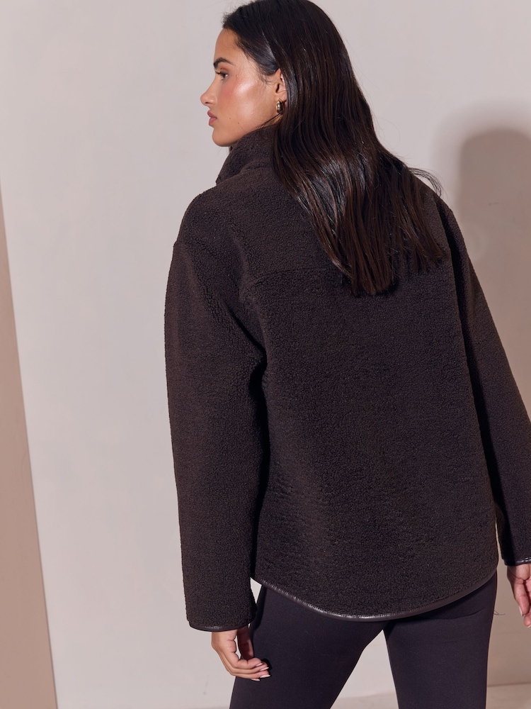 Lipsy Chocolate Brown Pull Over Fleece - Image 5 of 5
