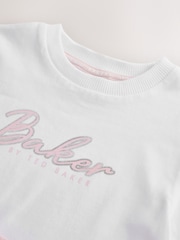 Baker by Ted Baker White/Pink Frill T-Shirt & Peplum Joggers Set 2 Piece - Image 10 of 11