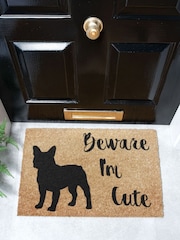 Artsy Mats Beware I'm Cute French Bulldog Doormat - صورة 1 من 13