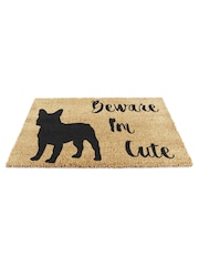Artsy Mats Beware I'm Cute French Bulldog Doormat - صورة 10 من 13