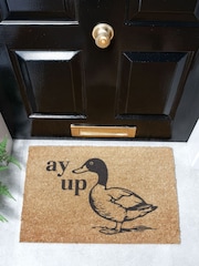 Artsy Mats Natural Black Ay Up Duck Doormat - Image 1 of 12