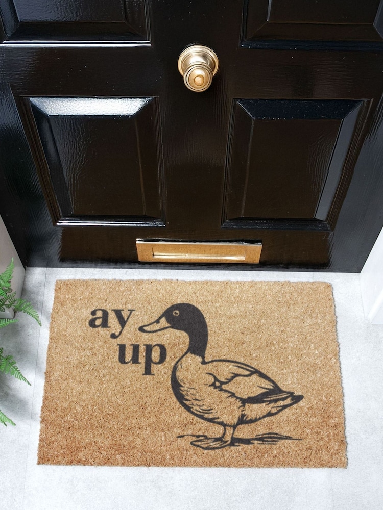 Artsy Mats Natural Black Ay Up Duck Doormat - Image 1 of 12