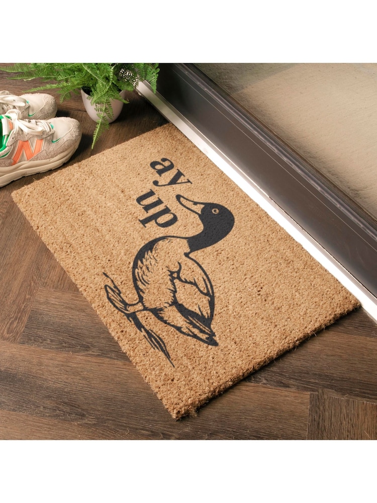 Artsy Mats Natural Black Ay Up Duck Doormat - Image 2 of 12