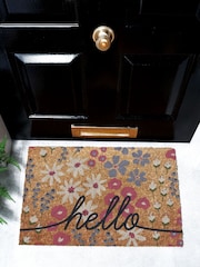 Artsy Mats Hello Scribbly Floral Doormat - Imaginea 1 din 12