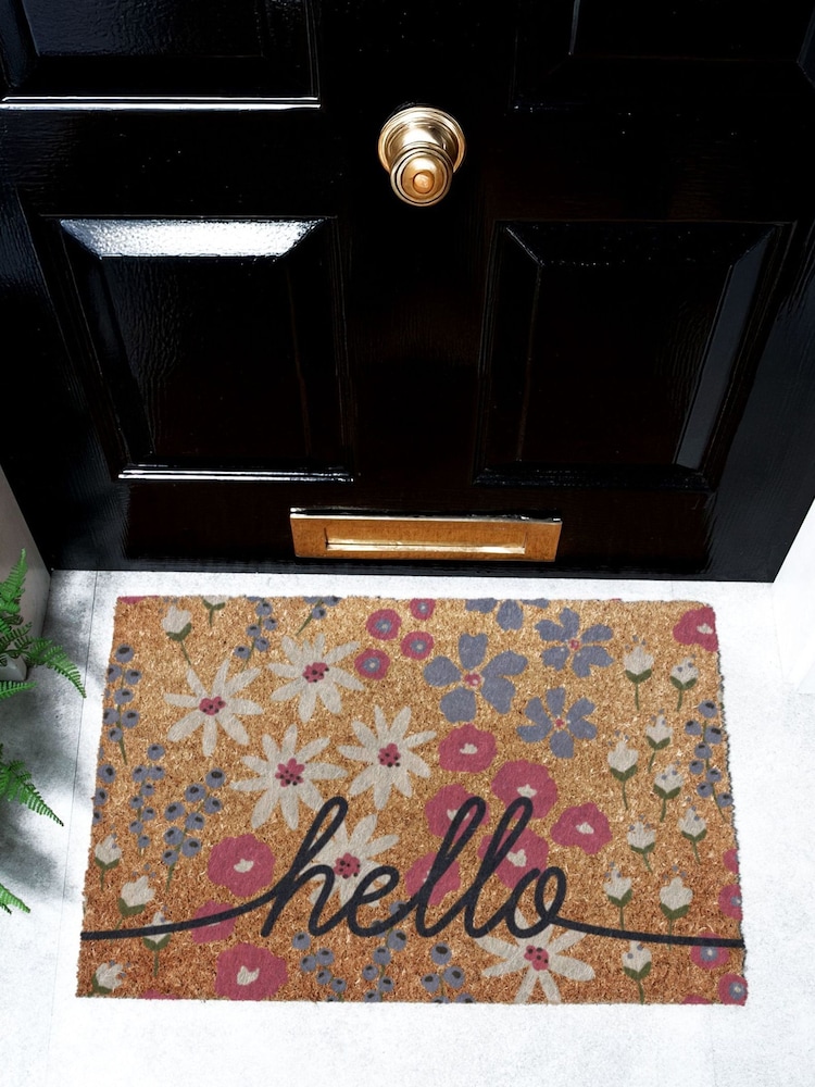 Artsy Mats Hello Scribbly Floral Doormat - Imaginea 1 din 12