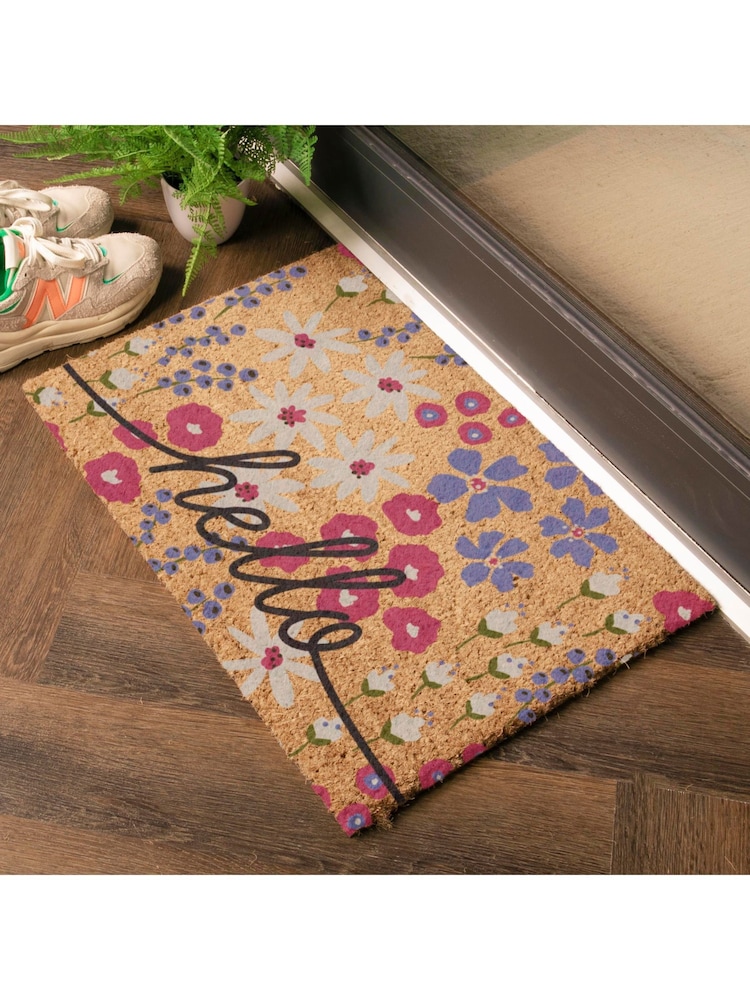 Artsy Mats Hello Scribbly Floral Doormat - Imaginea 2 din 12