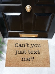 Artsy Mats Natural Black Can't You Just Text Me Doormat - Image 1 of 13