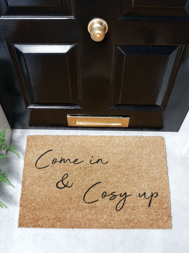 Artsy Mats Natural Black Come in & Cosy Up Doormat - Image 1 of 13 Artsy Mats Natural Black Come in & Cosy Up Doormat - Image 1 of 13