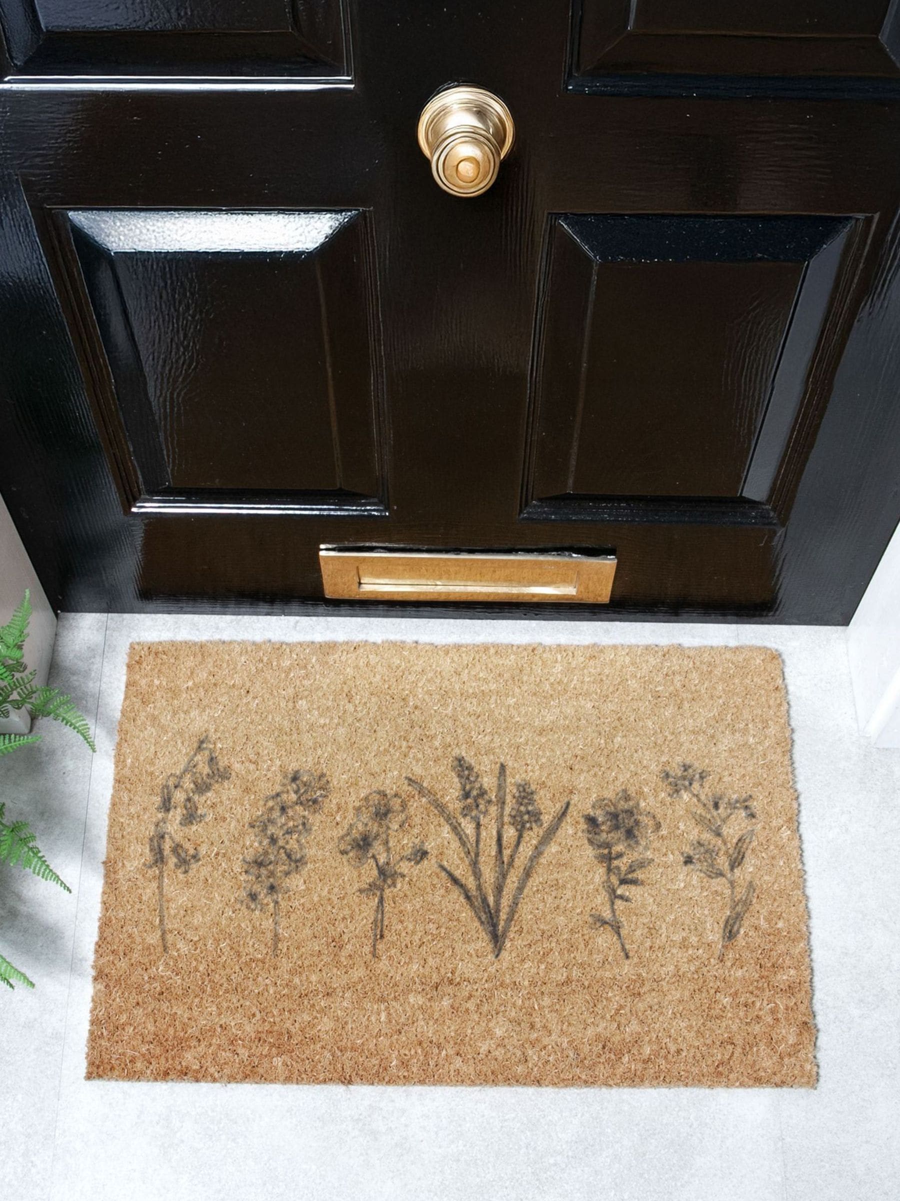 Artsy Mats Wildflower Coir Doormat 40cm Natural Rubber - Image 4