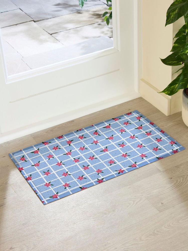 Artsy Mats Rutemønster blomstrete dørmatte - Bilde 1 av 2