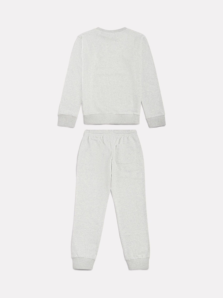 New Balance Grey FT Stacked Logo Crew & Joggers Set - Image 2 of 4