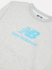 New Balance Grey FT Stacked Logo Crew & Joggers Set - Image 3 of 4