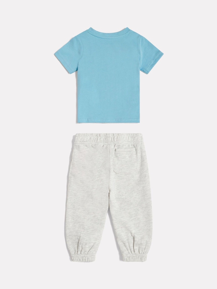 New Balance Blue Colourblock T-Shirt & Joggers Set - Image 2 of 6