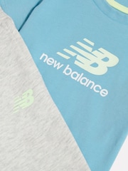 New Balance Blue Colourblock T-Shirt & Joggers Set - Image 3 of 6