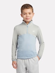 New Balance Grey Contrast Panel 1/4 Zip Funnel Top - Image 1 of 8
