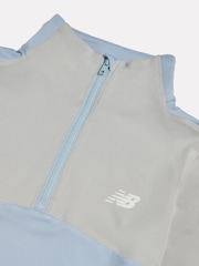 New Balance Grey Contrast Panel 1/4 Zip Funnel Top - Image 8 of 8