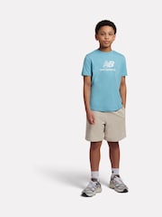 New Balance Blue Jersey Stacked Logo T-Shirt - Image 5 of 9