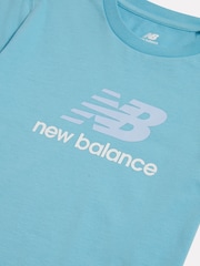 New Balance Blue Jersey Stacked Logo T-Shirt - Image 9 of 9
