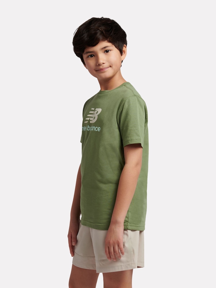 Πράσινο - Κοντομάνικο μπλουζάκι New Balance με λογότυπο Stacked - Εικόνα 2 από 8