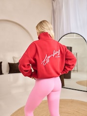 Gym King Red Script Mindset 1/4 Zip Funnel Jumper - Image 2 of 3