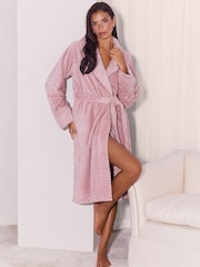 Lipsy Super Soft Cosy Deep Rib Midi Length Robe - Imaginea 1 din 5